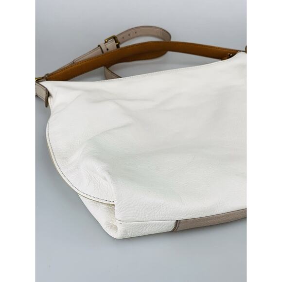 Fossil Vickery Shoulder Bag Crossbody Hobo Purse Leather Cream Colorblock ZB6459 - Picture 5 of 12